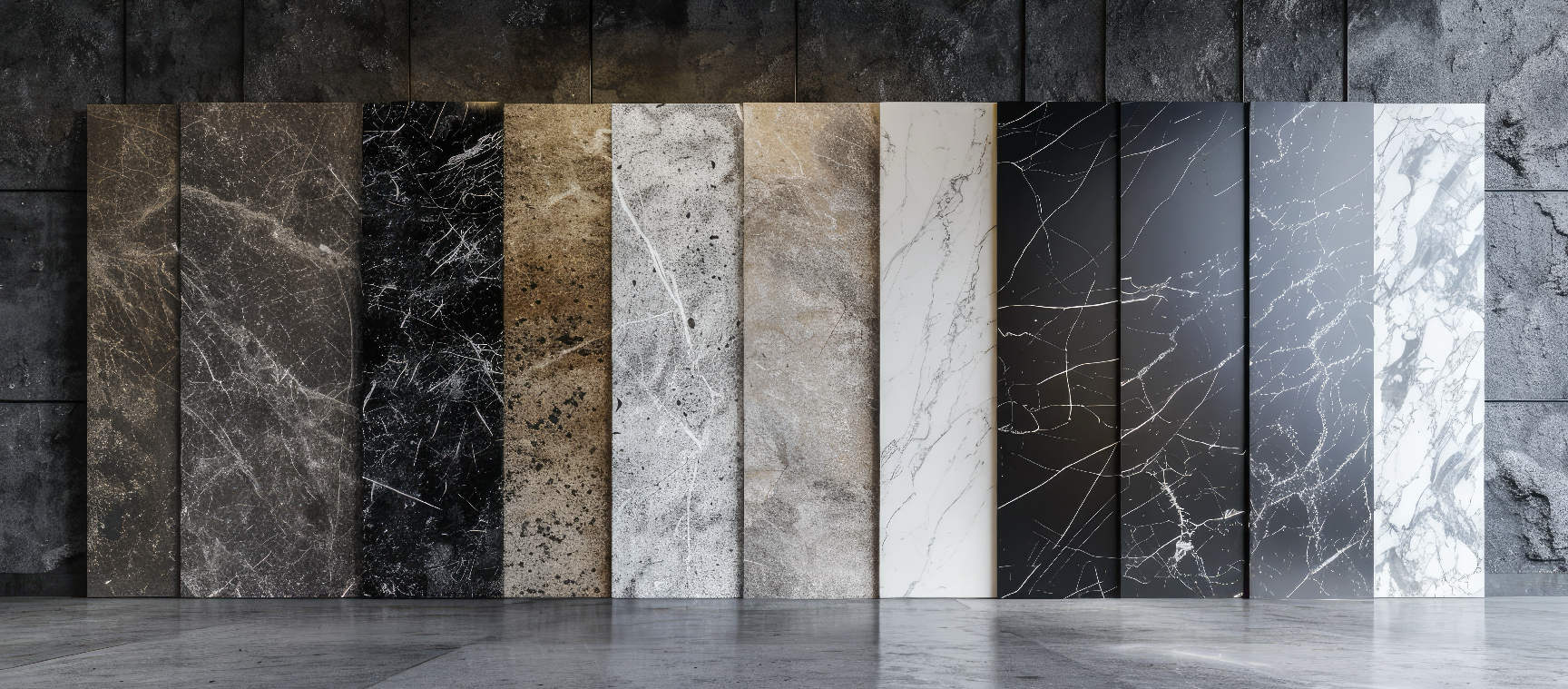 There are many different types of marble in this room.