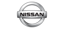 The nissan logo is on a white background.
