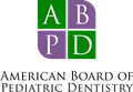 American Board of Pediatric Dentistry logo with green, purple, and white ABPD squares and text below