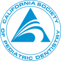 California Society of Pediatric Dentistry circular blue logo with stylized tooth and waves