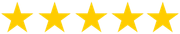 Five gold stars on a light background
