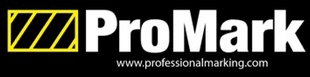 ProMark logo with yellow striped icon and white text on black background