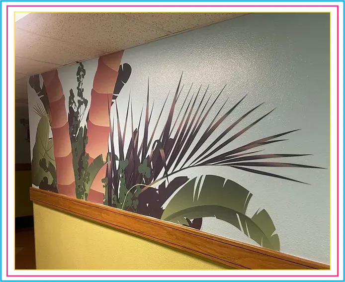 Wall with A Picture of Palm Trees