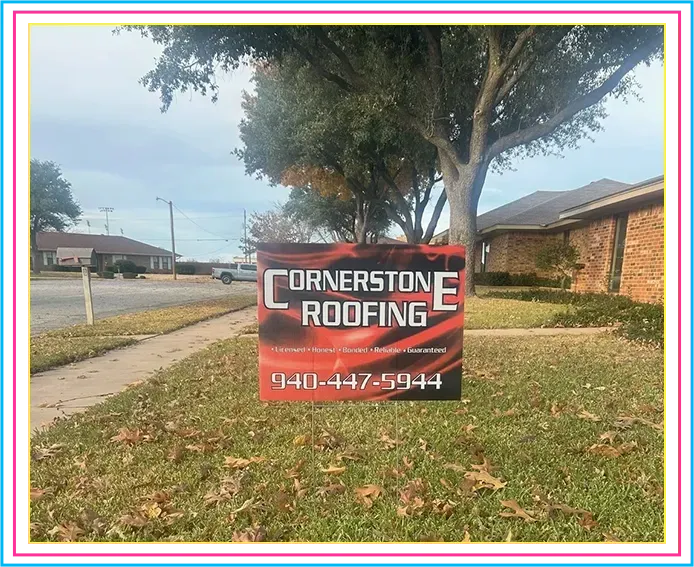 Cornerstone Roofing Sign