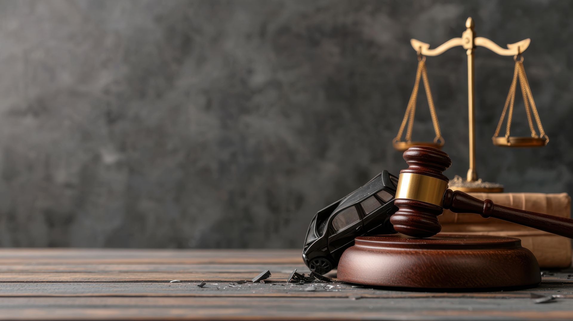 Gavel and scales of justice on a wooden desk, symbolizing law and justice.