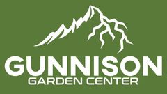 green and white gunnison garden center logo with mountain and roots