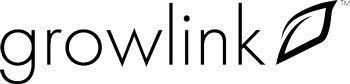 A black and white logo for a company called growlink.