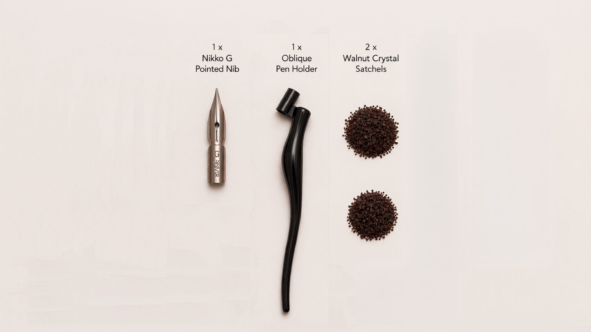 Copperplate calligraphy beginner's calligraphy set.