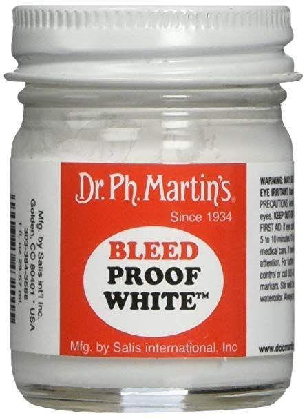 Photo of a Dr. Ph. Martins Bleed Proof white paint.