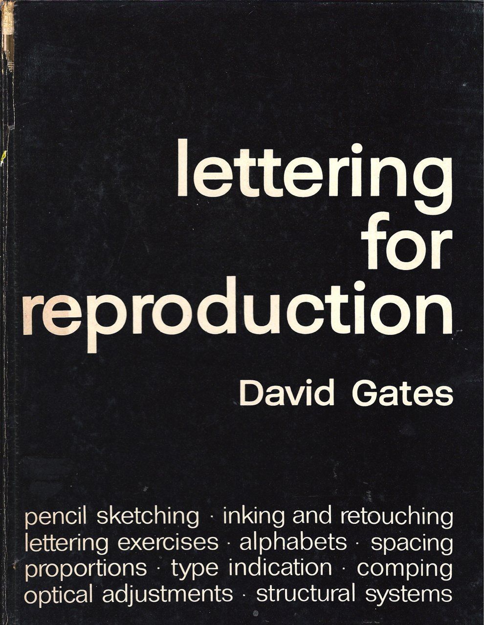 Lettering for reproduction book cover by Dave Gates.