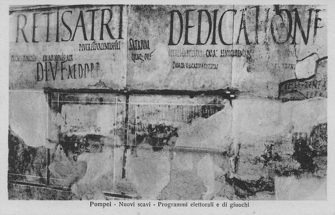 Image of an old roman brush inscription in Pompeï.