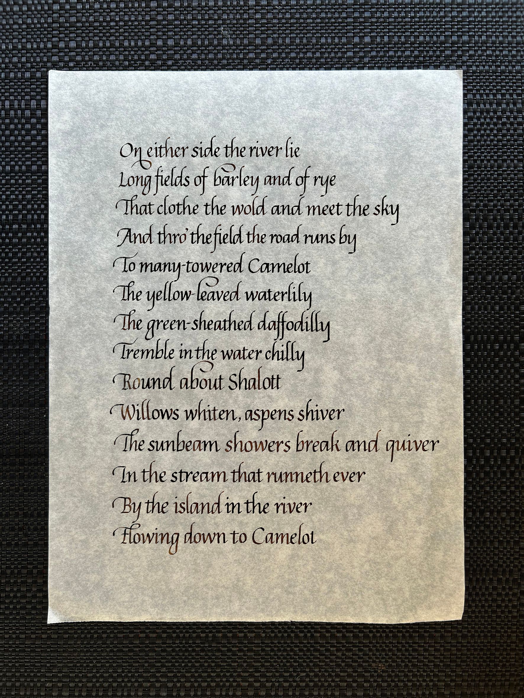 Italic calligraphy project by Paula Dakin. Size: A4.