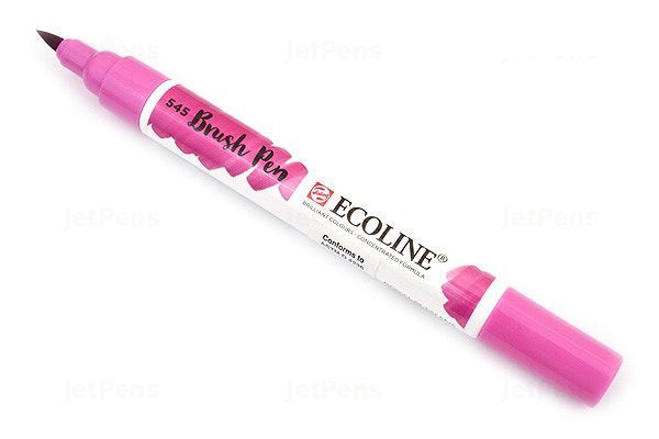 Photo of a pink Talens Ecoline brush pen.