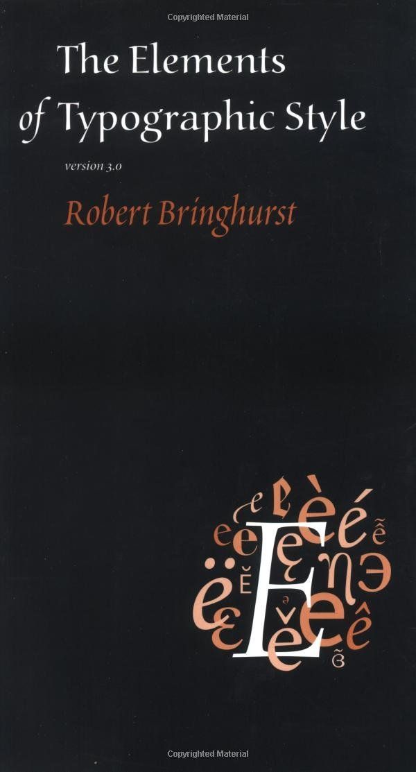 Book cover of 'The elements of typographic style'.