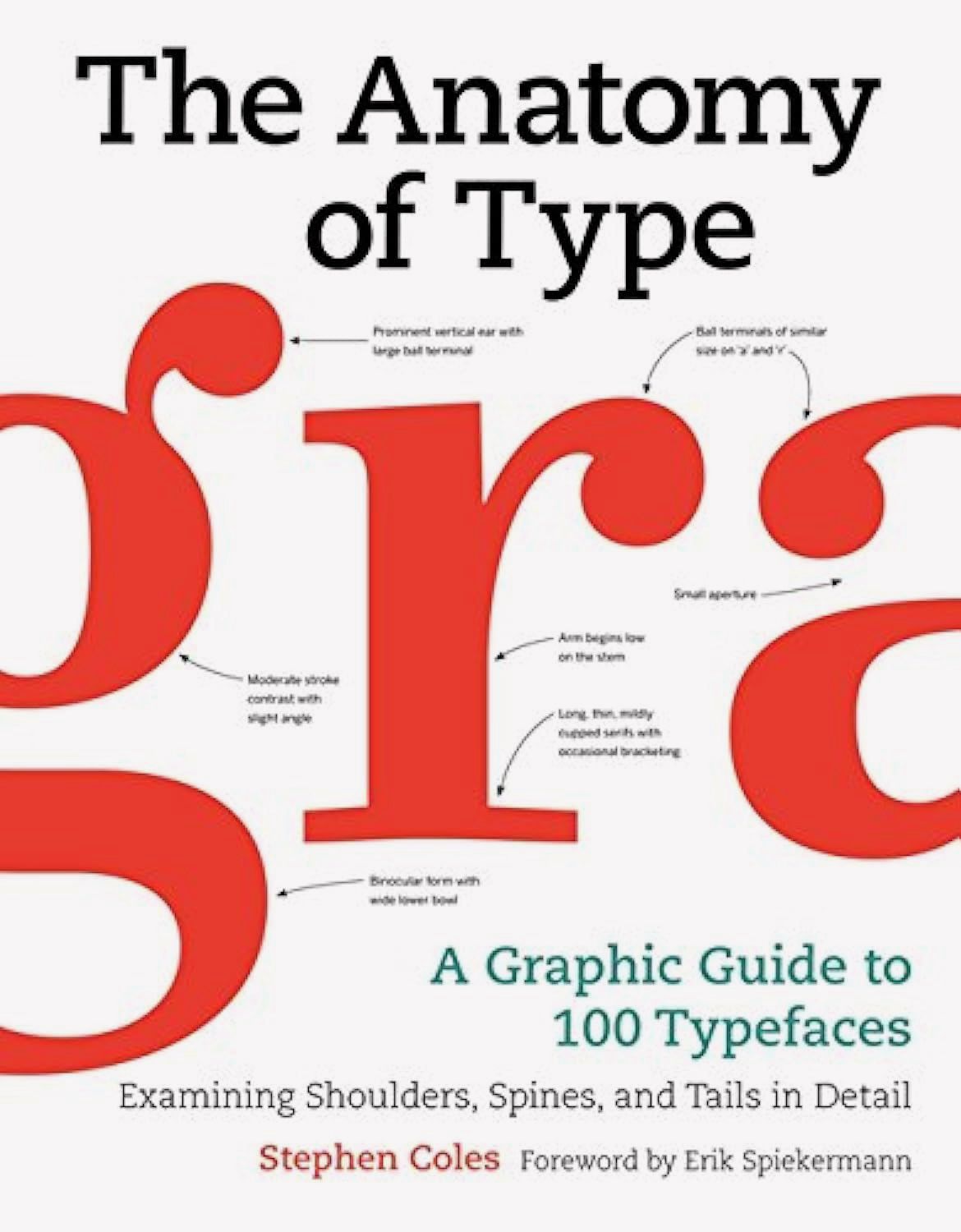 Book cover of 'The anatomy of type'.