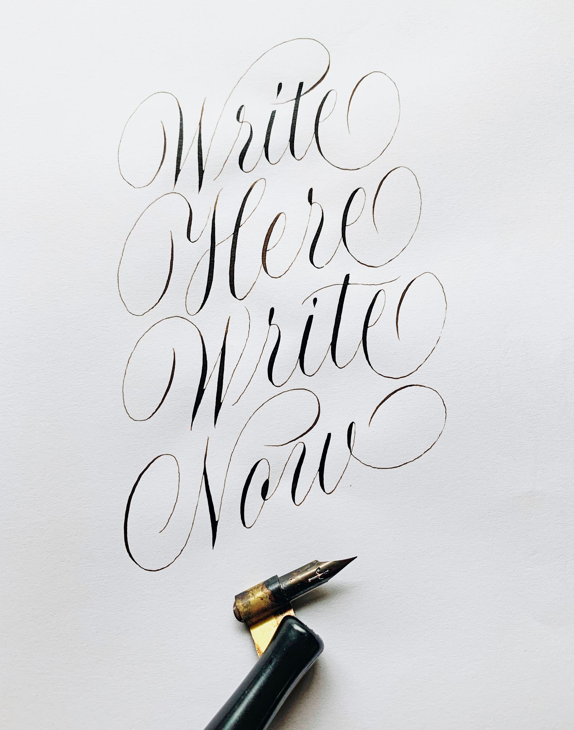 Copperplate Calligraphy artwork featuring the message 
