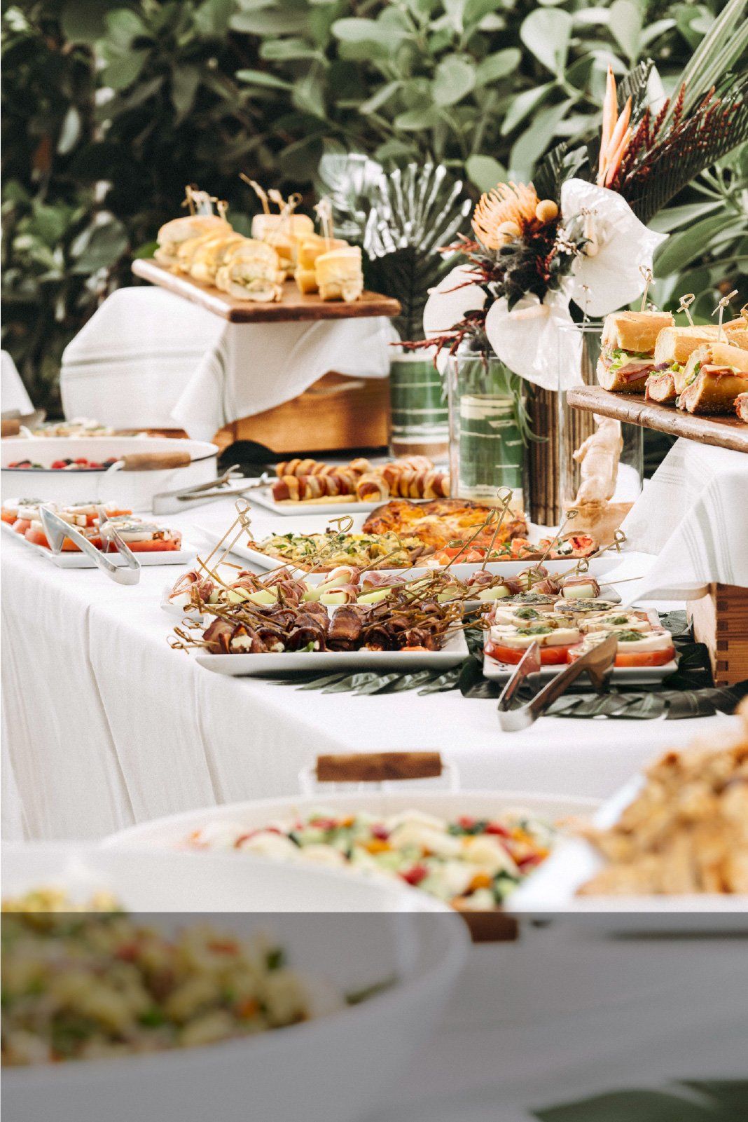 There are many different types of food on the table.