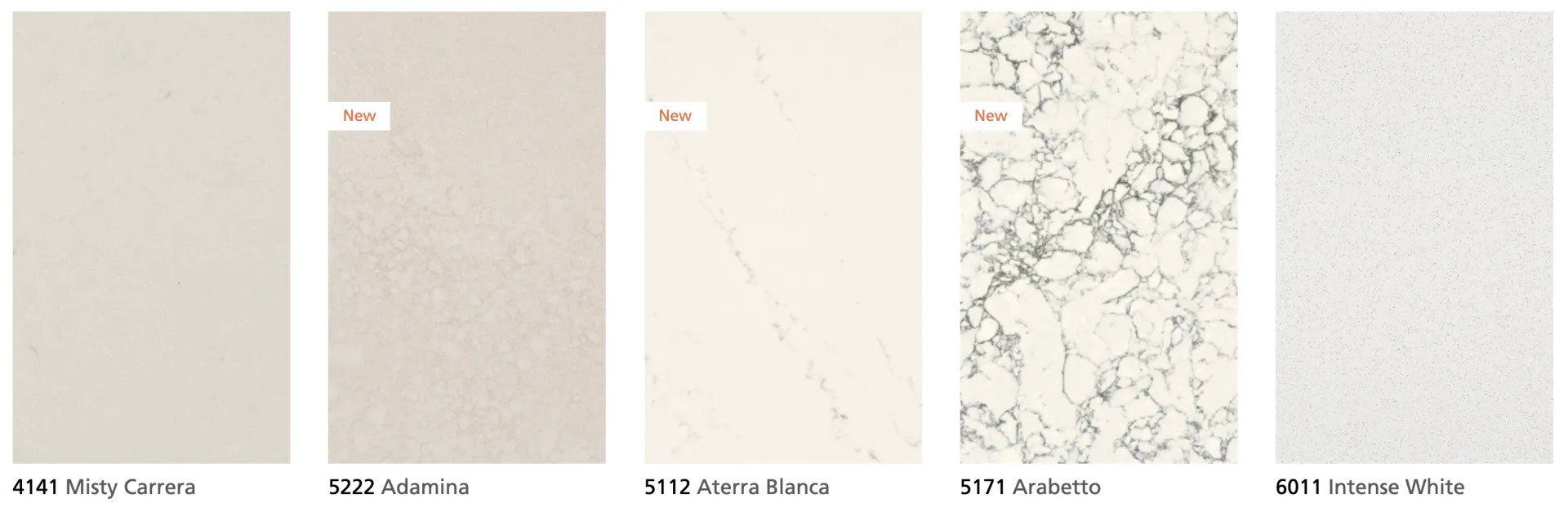 Misty Carreram Adamina, Aterra Blanca, Arabetto, and Intense White.