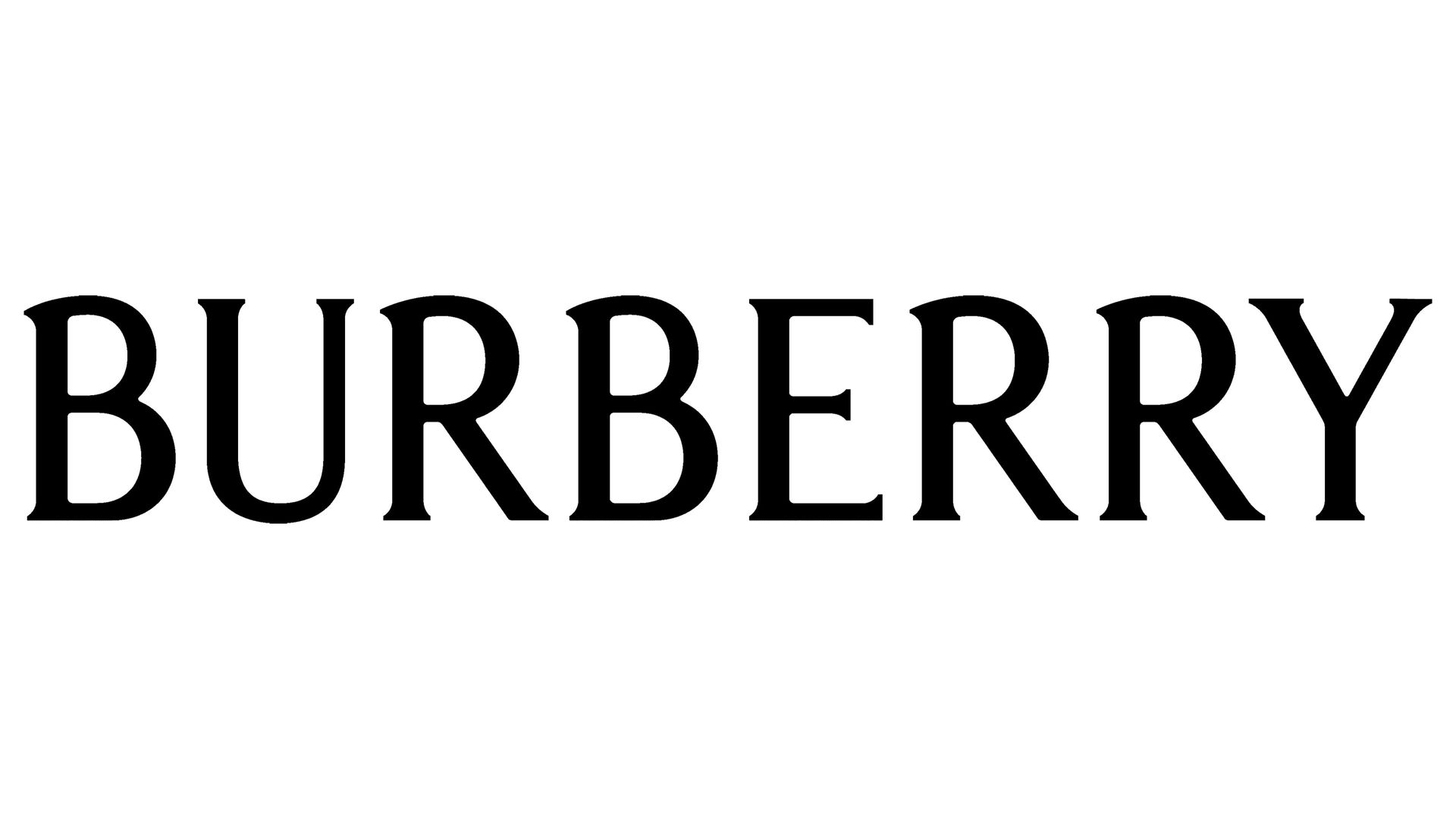 A black and white logo for burberry on a white background.