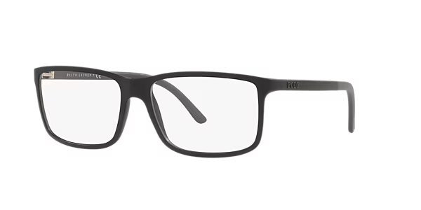 A pair of black glasses on a white background.