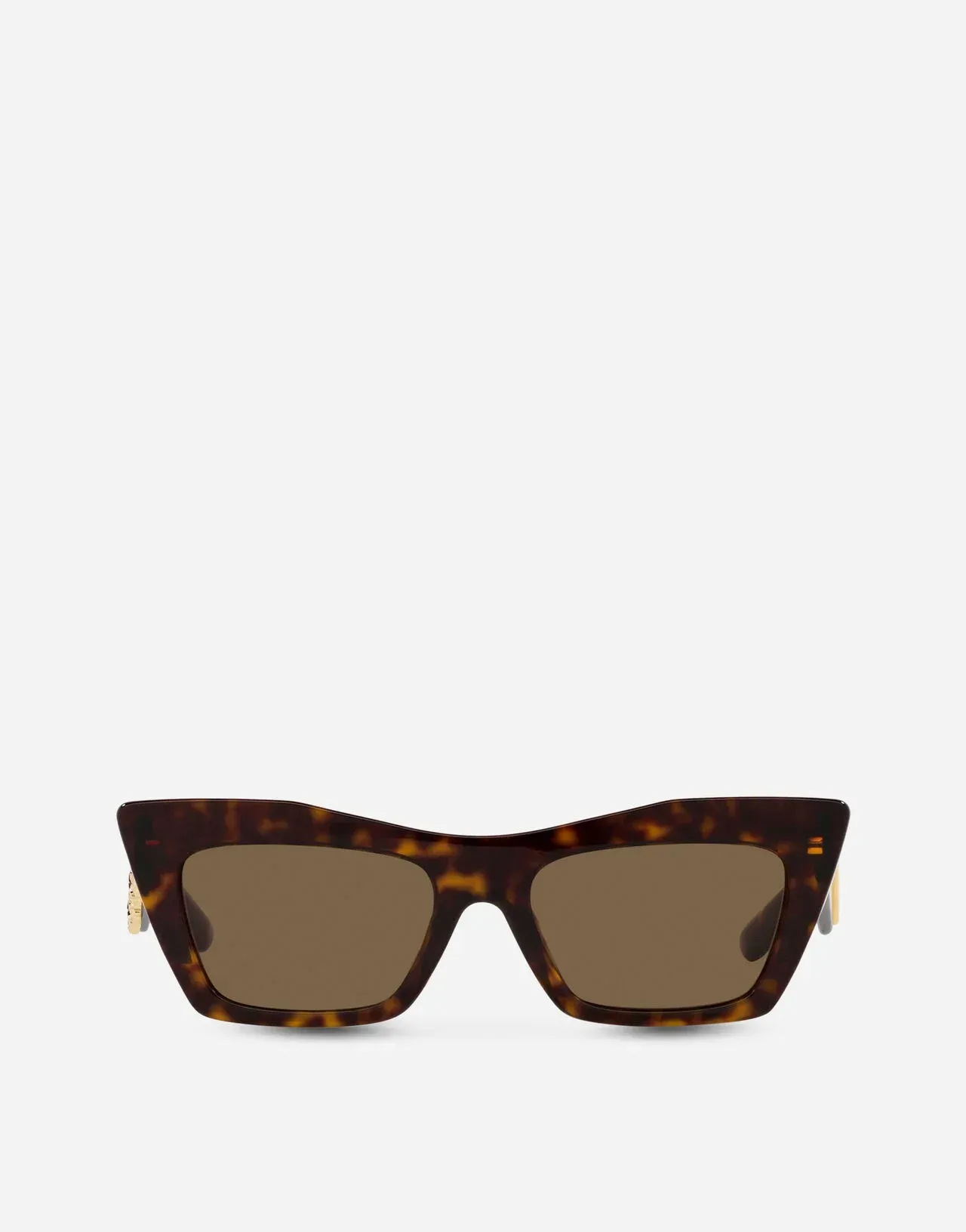 A pair of sunglasses with a tortoiseshell frame and brown lenses on a white background.