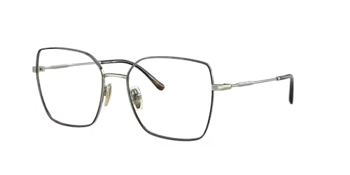 A pair of square glasses on a white background.