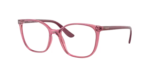 A pair of pink glasses on a white background.