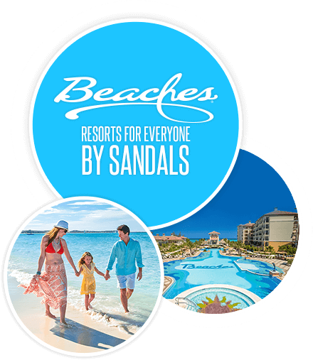 beaches by sandals sign up A poster for beaches resorts for everyone by sandals