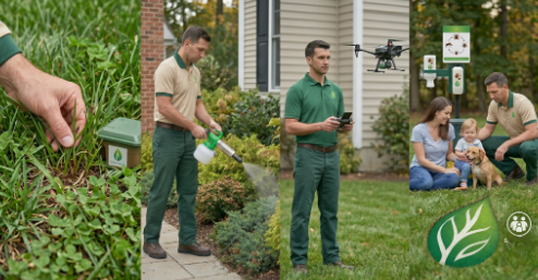 Tick control in New Jersey by Green Heat NJ showing outdoor lawn treatment, tick prevention spray