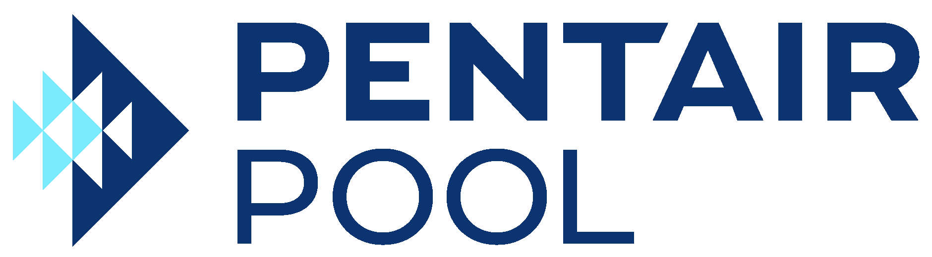 Pentair Pool logo in blue with a geometric diamond icon on the left
