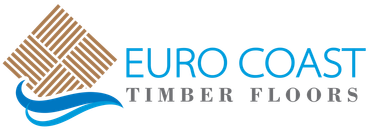 Euro Coast Timber Floors logo with blue wave and tan wood pattern icon