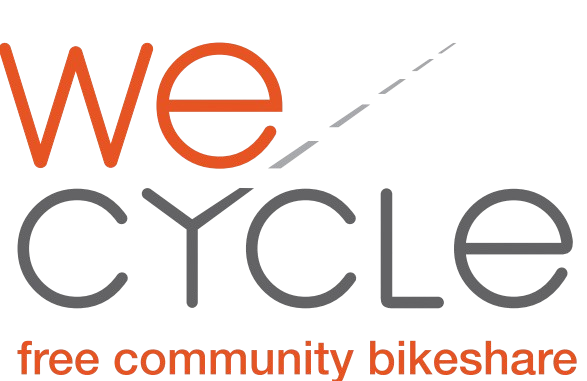 We Cycle free community bikeshare logo