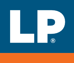 LP logo in white on blue with orange bar at bottom