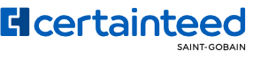CertainTeed Saint-Gobain logo in blue text with a blue emblem on a white background