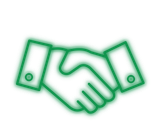 orange handshake icon