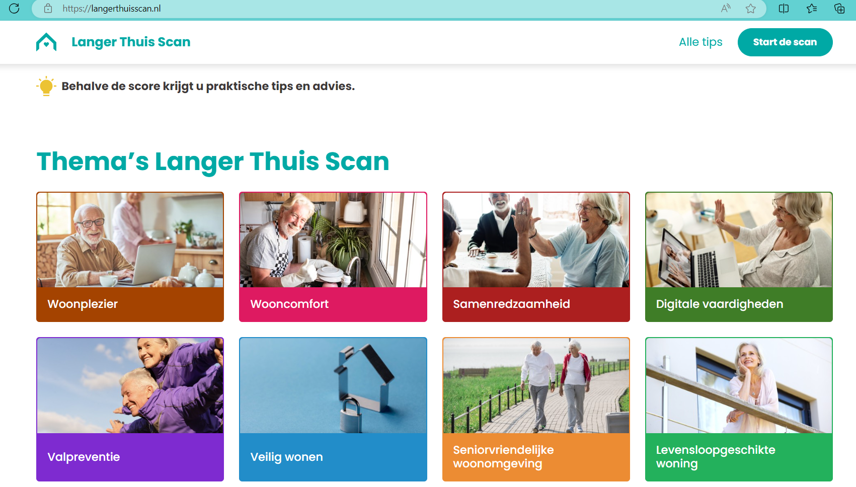 Langer Thuis Scan openingspagina