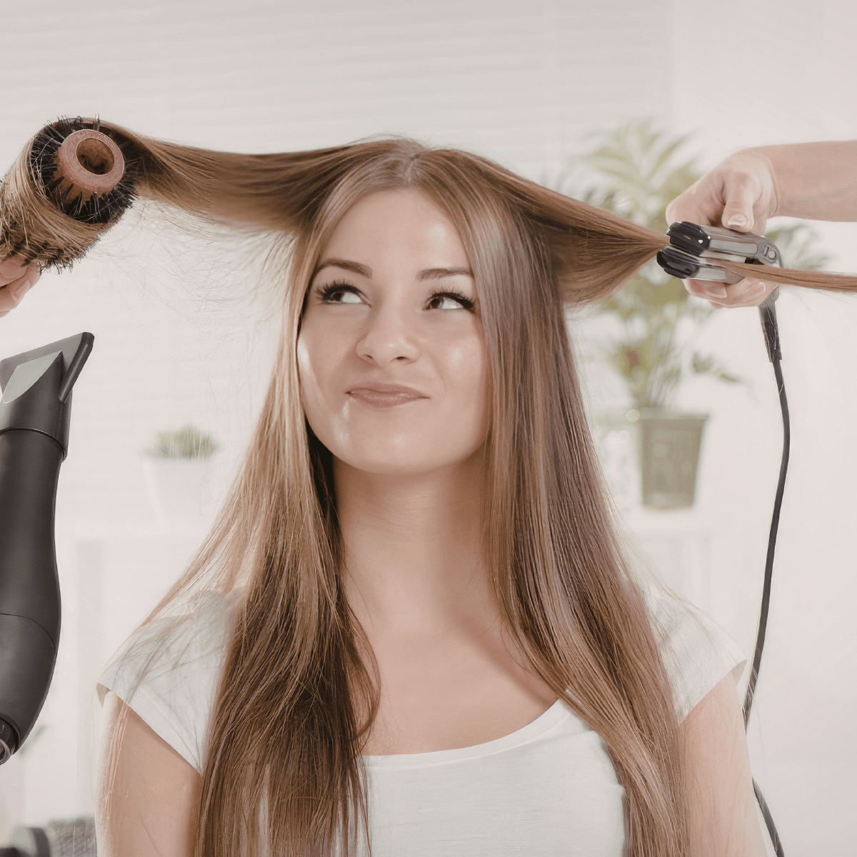 Silky Straight hairstyle at Myeongdong Hair Studio