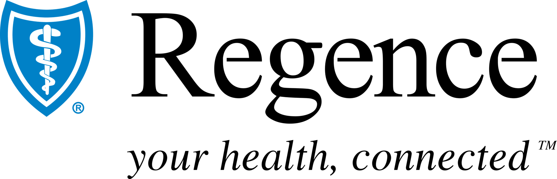 The regence logo is a blue shield with a caduceus on it.