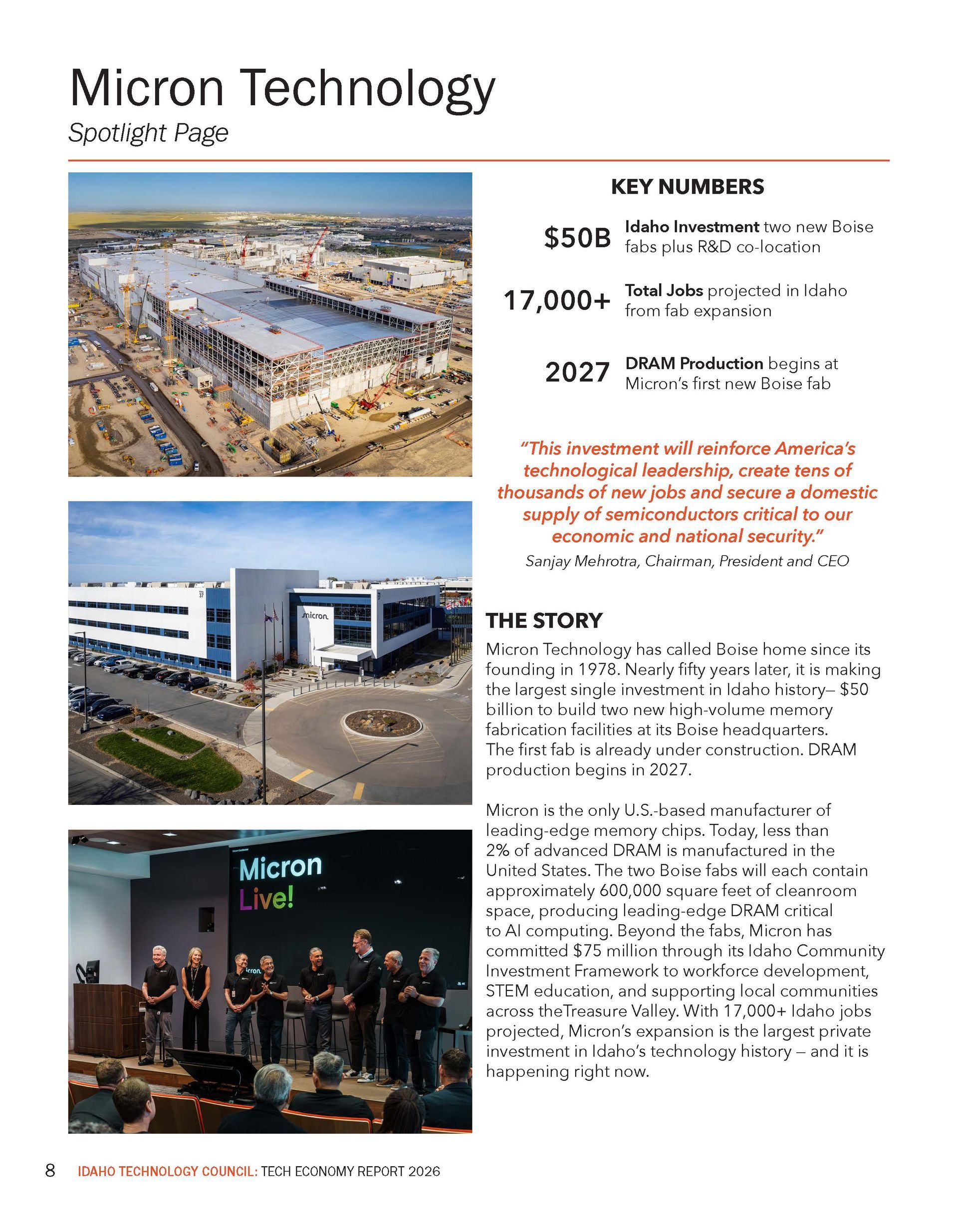 Micron Technology Spotlight — $50B Idaho Investment