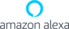 Amazon Alexa logo with blue ring icon and black text on white background