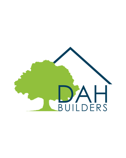 DAH Builders Website DAH Builders logo with green tree and blue roof outline
