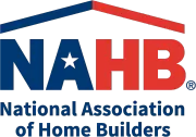 NAHB National Association of Home Builders logo in blue and red with a house roof outline
