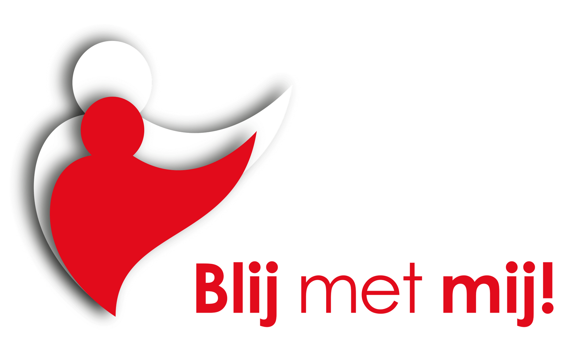Rood-wit logo met een gestileerde persoon en de tekst 