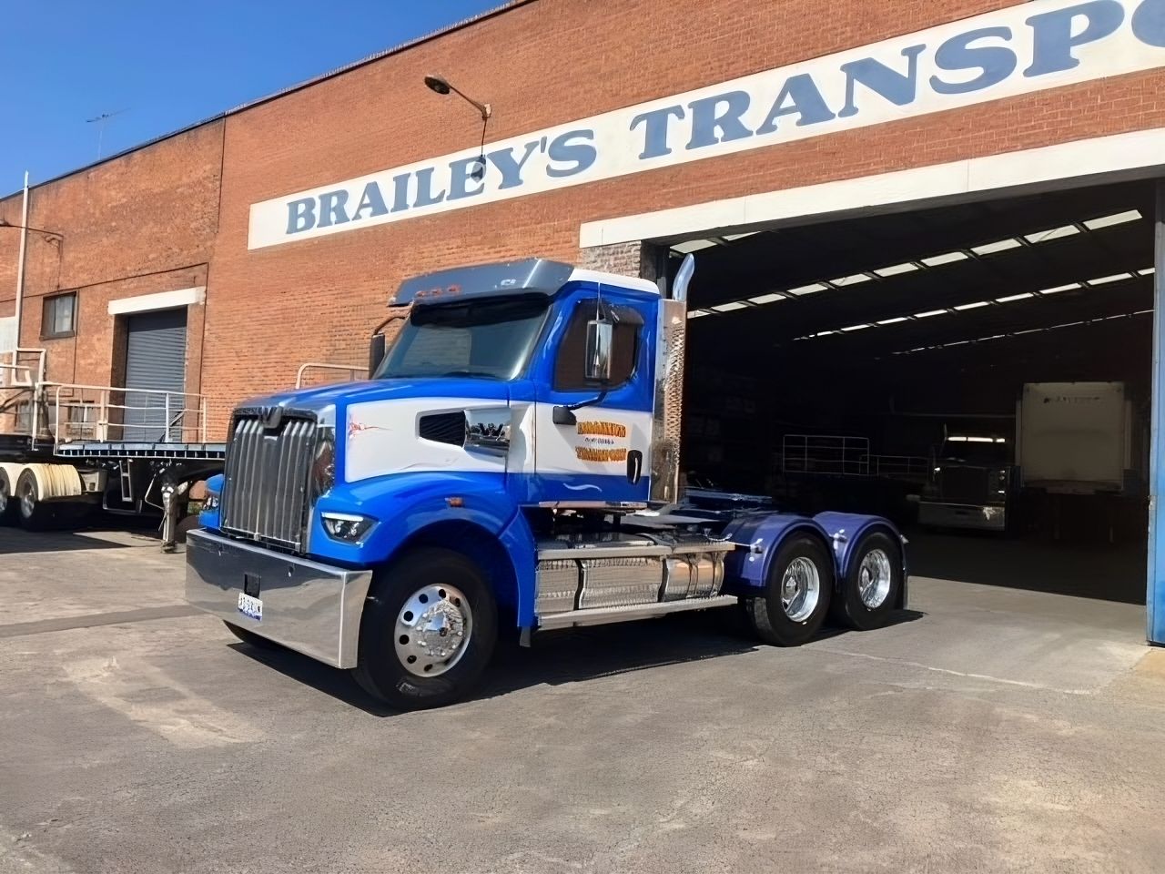 Braileys truck park in yard