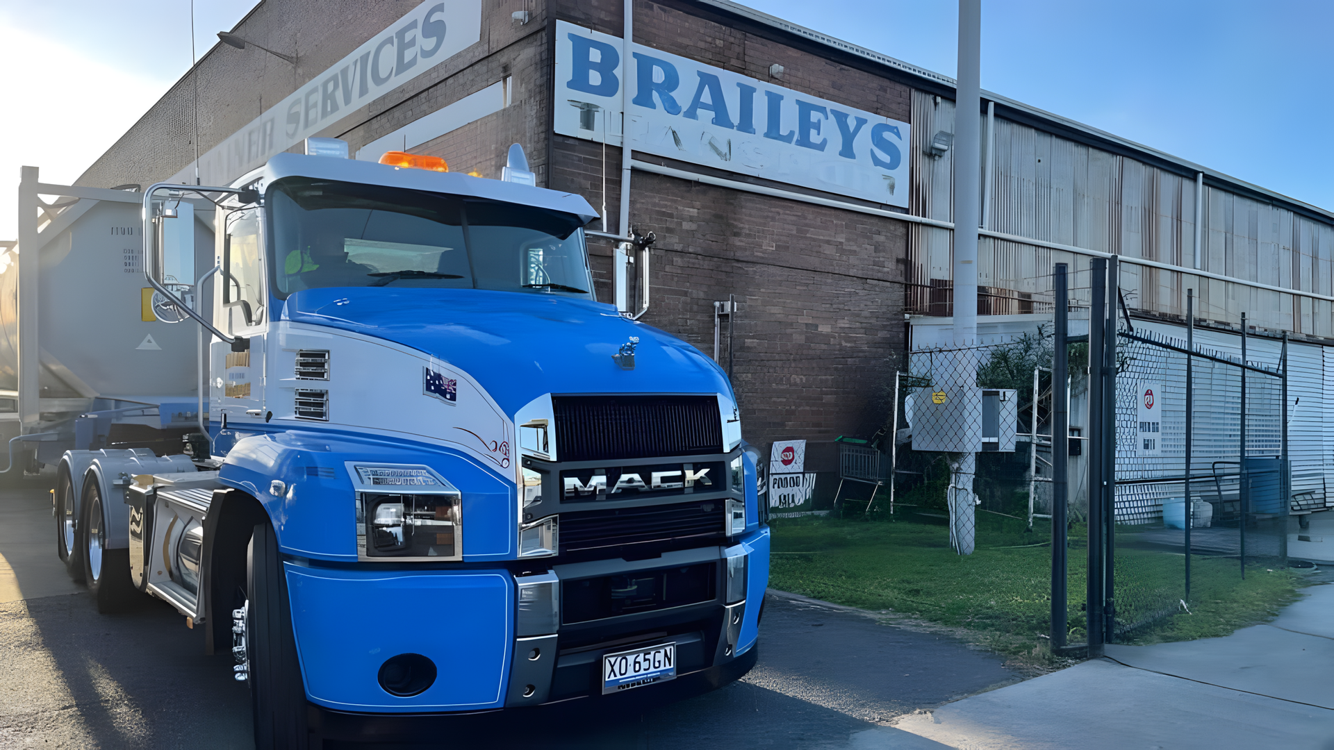 truck park outside Braileys shed