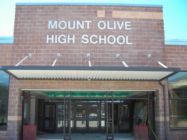 High School Door Awning - Glen Gardner, NJ - Canopy Erectors, Inc