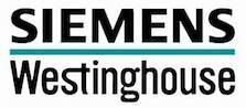 A logo for siemens westinghouse is shown on a white background.