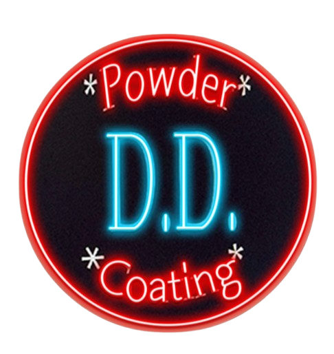 A circular logo with a black background and red border. It reads
