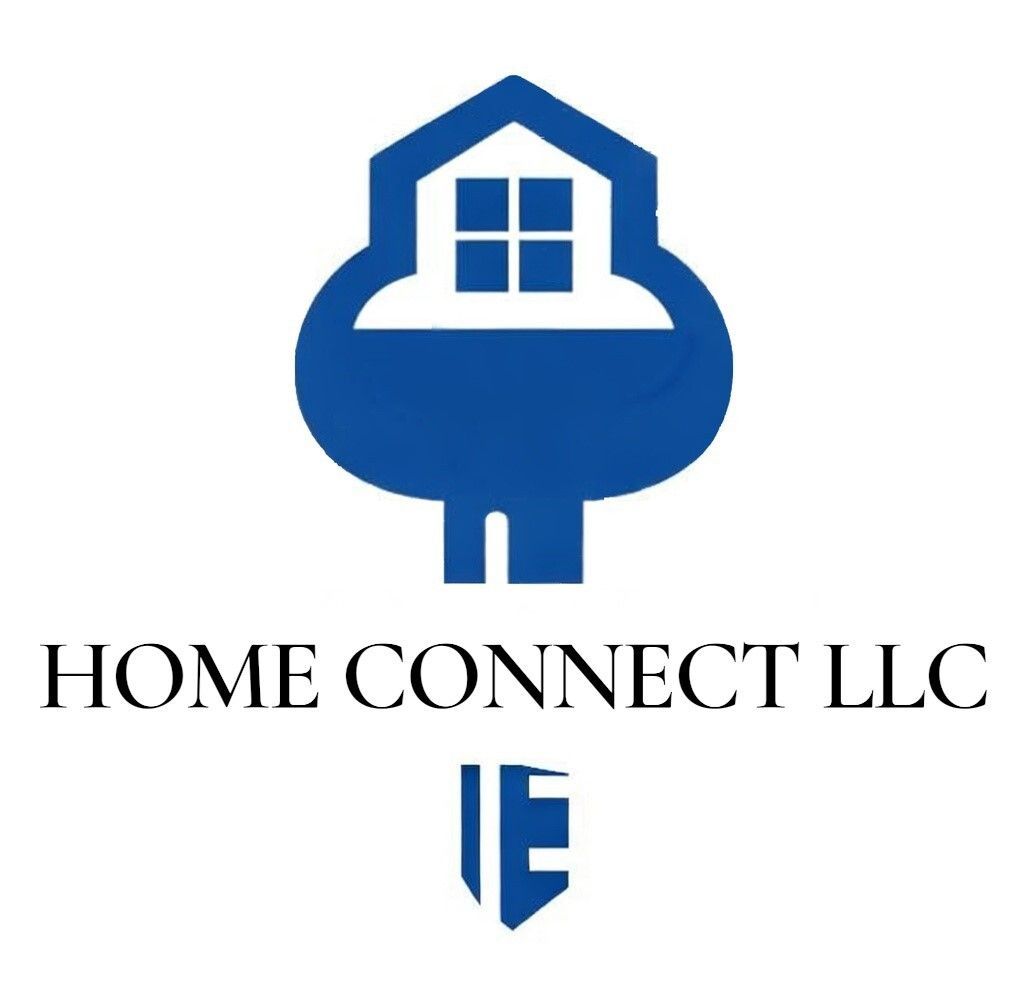 Blue house-and-key logo above the words &ldquo;HOME CONNECT LLC&rdquo; on a white background