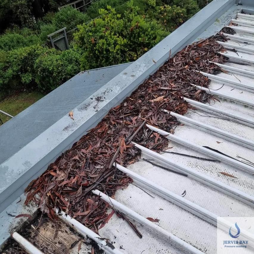A Roof With A Lot Of Leaves On It — Jervis Bay Pressure Washing & Property Maintenance In Bowral, NSW